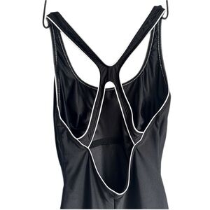 Speedo Black Crossback One-Piece Swimsuit Size 12